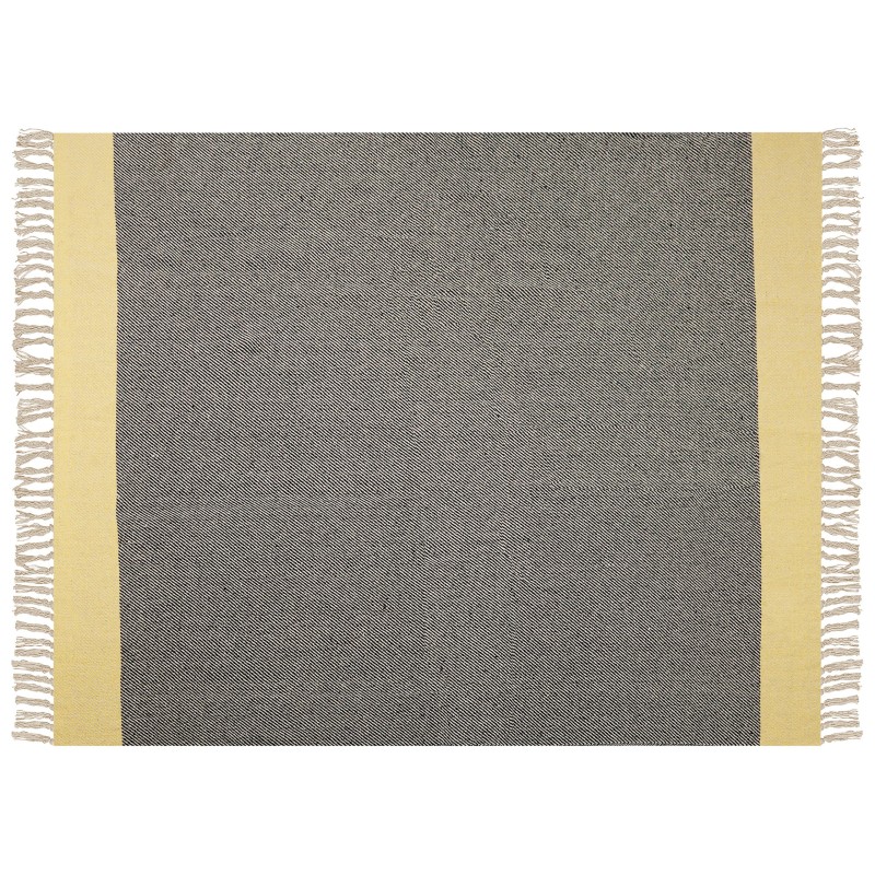 Koc LAPU Bawełna 125 x 150 cm Musztardowy Koc LAPU Bawełna 125 x 150 cm Musztardowy
