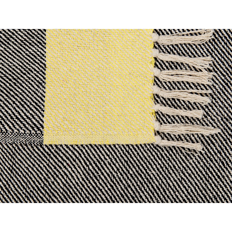 Koc LAPU Bawełna 125 x 150 cm Musztardowy Koc LAPU Bawełna 125 x 150 cm Musztardowy