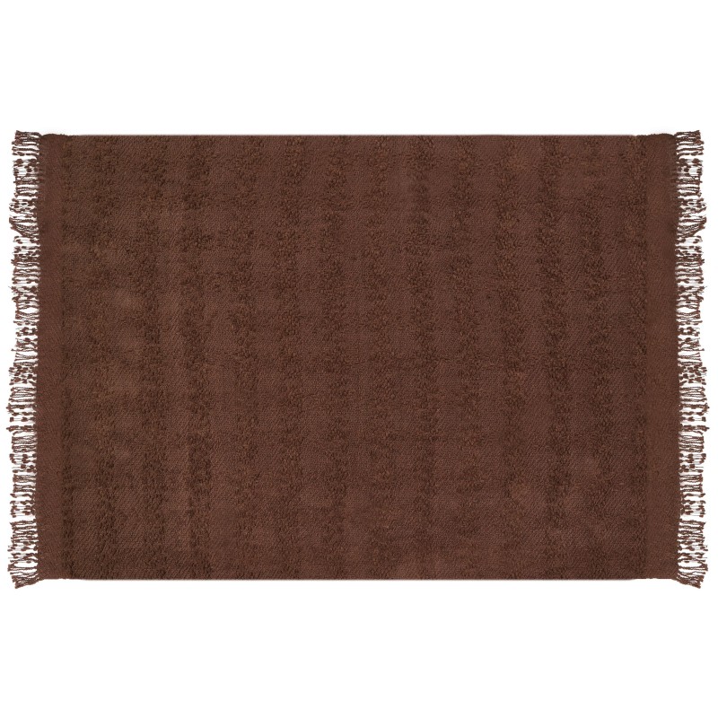 Koc VELLA Bawełna 150 x 200 cm Brązowy Koc VELLA Bawełna 150 x 200 cm Brązowy