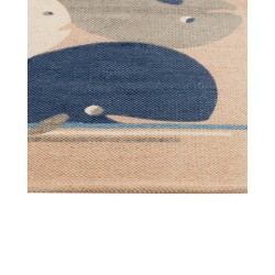 Dywan dziecięcy bawełniany motyw wielorybów 80 x 150 cm beżowy SEAI Dywan dziecięcy bawełniany motyw wielorybów 80 x 150 cm beżowy SEAI