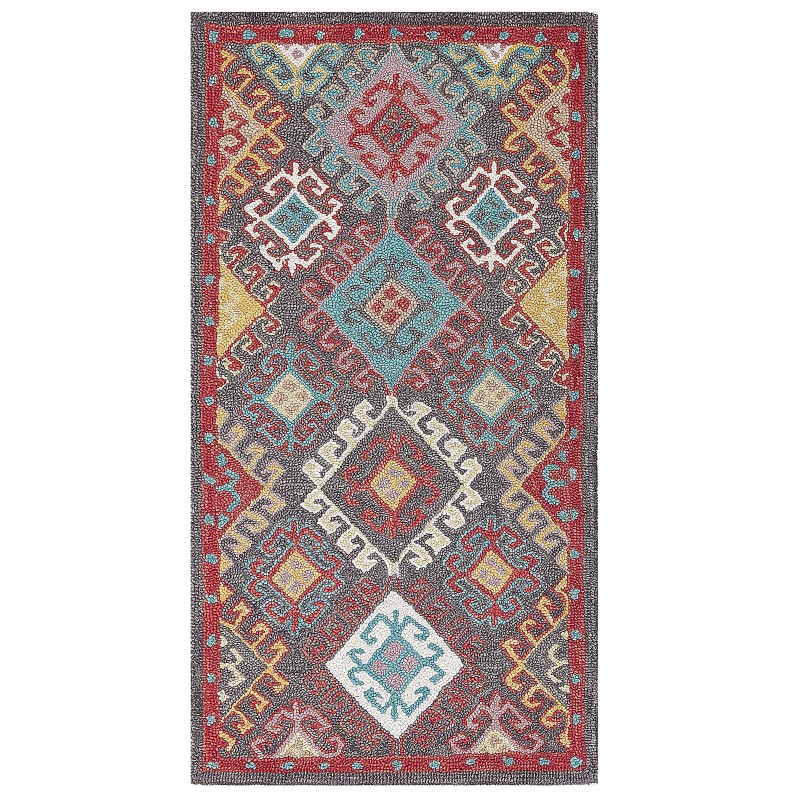 Dywan wełniany 80 x 150 cm wielokolorowy FINIKE Dywan wełniany 80 x 150 cm wielokolorowy FINIKE