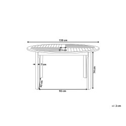 Stół ogrodowy TOLVE 150 cm 150 cm Drewno akacjowe Brązowy Stół ogrodowy TOLVE 150 cm 150 cm Drewno akacjowe Brązowy