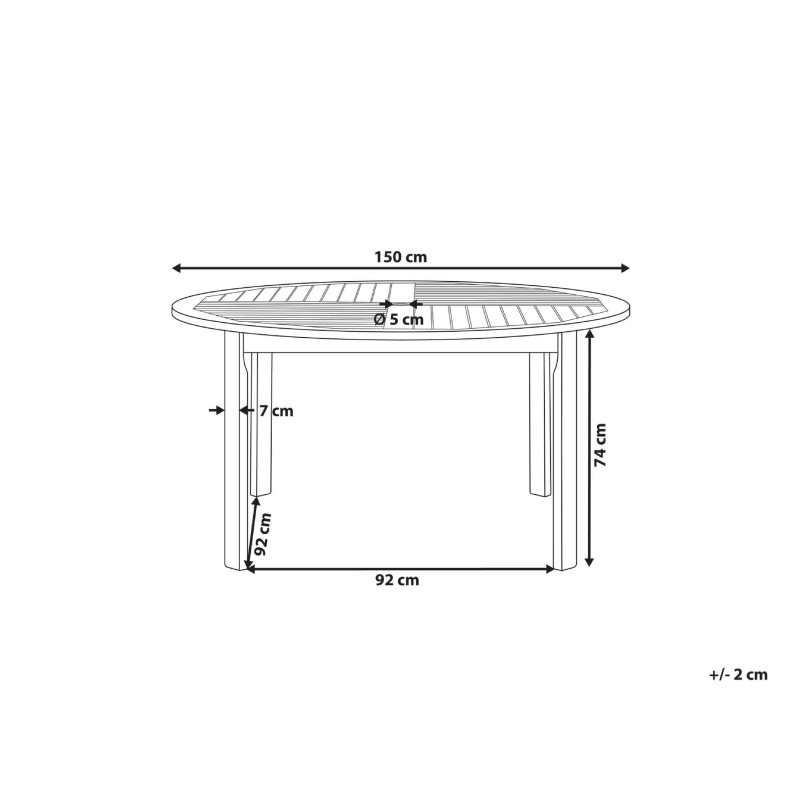 Stół ogrodowy TOLVE 150 cm 150 cm Drewno akacjowe Brązowy Stół ogrodowy TOLVE 150 cm 150 cm Drewno akacjowe Brązowy