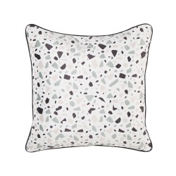 Zestaw 2 poduszek dekoracyjnych LAVENDER Welur 45 x 45 cm Biały Efekt lastryko Zestaw 2 poduszek dekoracyjnych LAVENDER Welur 45 x 45 cm Biały Efekt lastryko