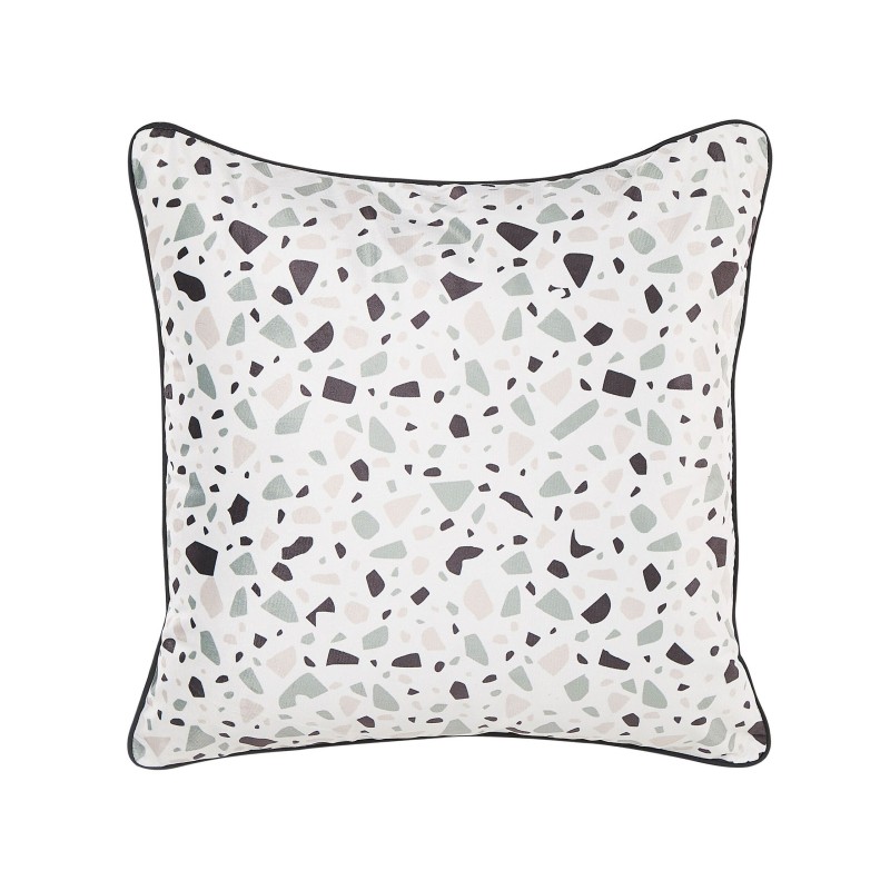 Zestaw 2 poduszek dekoracyjnych LAVENDER Welur 45 x 45 cm Biały Efekt lastryko Zestaw 2 poduszek dekoracyjnych LAVENDER Welur 45 x 45 cm Biały Efekt lastryko