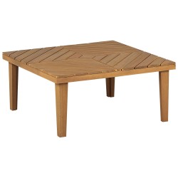 Stolik kawowy drewniany 70 x 70 cm jasny BARATTI
