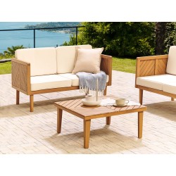Stolik kawowy drewniany 70 x 70 cm jasny BARATTI Stolik kawowy drewniany 70 x 70 cm jasny BARATTI