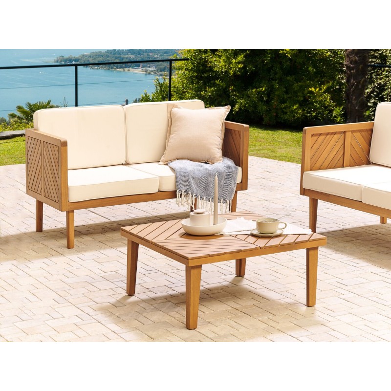 Stolik kawowy drewniany 70 x 70 cm jasny BARATTI Stolik kawowy drewniany 70 x 70 cm jasny BARATTI