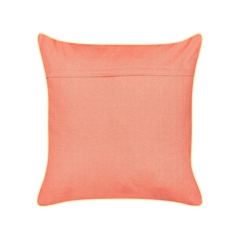 Zestaw 2 poduszek dekoracyjnych LAMINARIA Welur 45 x 45 cm Koralowy Wzór zwierzęcy Zestaw 2 poduszek dekoracyjnych LAMINARIA Welur 45 x 45 cm Koralowy Wzór zwierzęcy