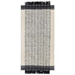 Dywan wełniany 80 x 150 cm biało-czarny KETENLI Dywan wełniany 80 x 150 cm biało-czarny KETENLI