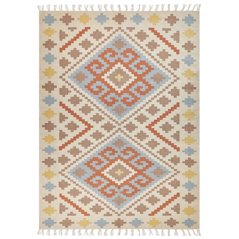 Dywan bawełniany kilim 160 x 230 cm wielokolorowy ATAN Dywan bawełniany kilim 160 x 230 cm wielokolorowy ATAN
