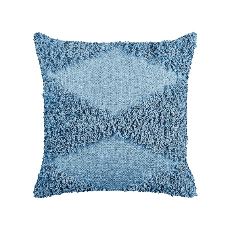 2 poduszki dekoracyjne bawełniane tuftowane 45 x 45 cm niebieskie RHOEO 2 poduszki dekoracyjne bawełniane tuftowane 45 x 45 cm niebieskie RHOEO