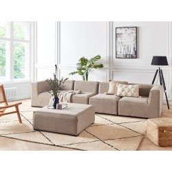 Sofa ogrodowa z otomaną dla 4 osób AREZZO Modułowy Beżowy Sofa ogrodowa z otomaną dla 4 osób AREZZO Modułowy Beżowy