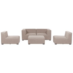 Sofa ogrodowa z otomaną dla 4 osób AREZZO Modułowy Beżowy Sofa ogrodowa z otomaną dla 4 osób AREZZO Modułowy Beżowy