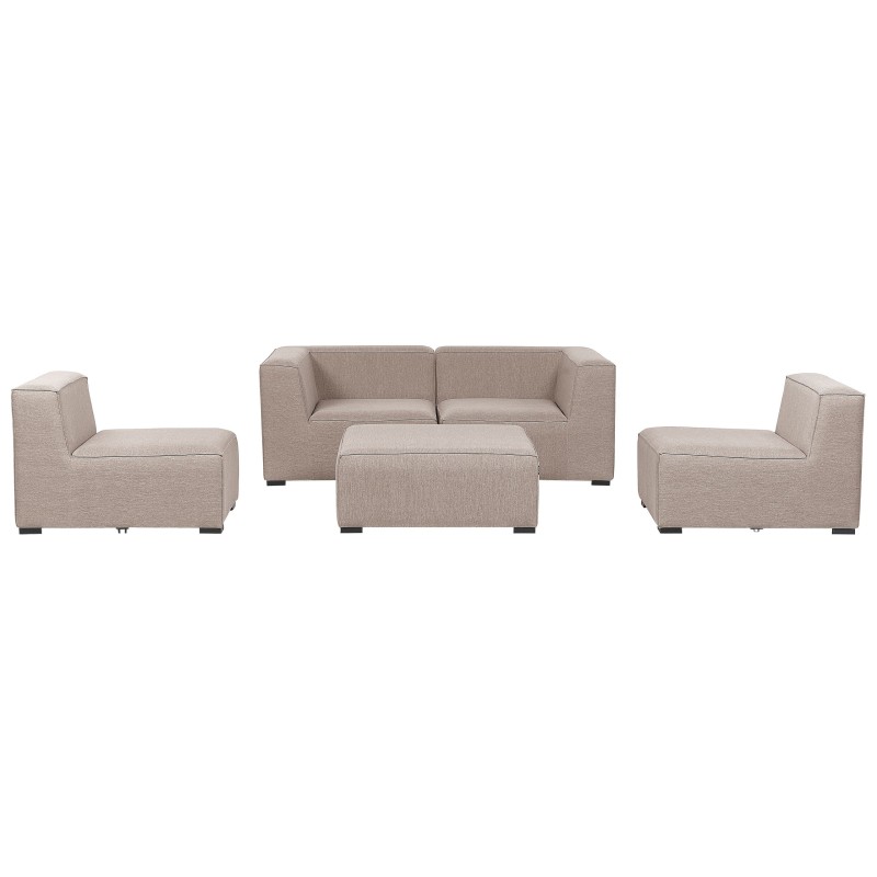 Sofa ogrodowa z otomaną dla 4 osób AREZZO Modułowy Beżowy Sofa ogrodowa z otomaną dla 4 osób AREZZO Modułowy Beżowy