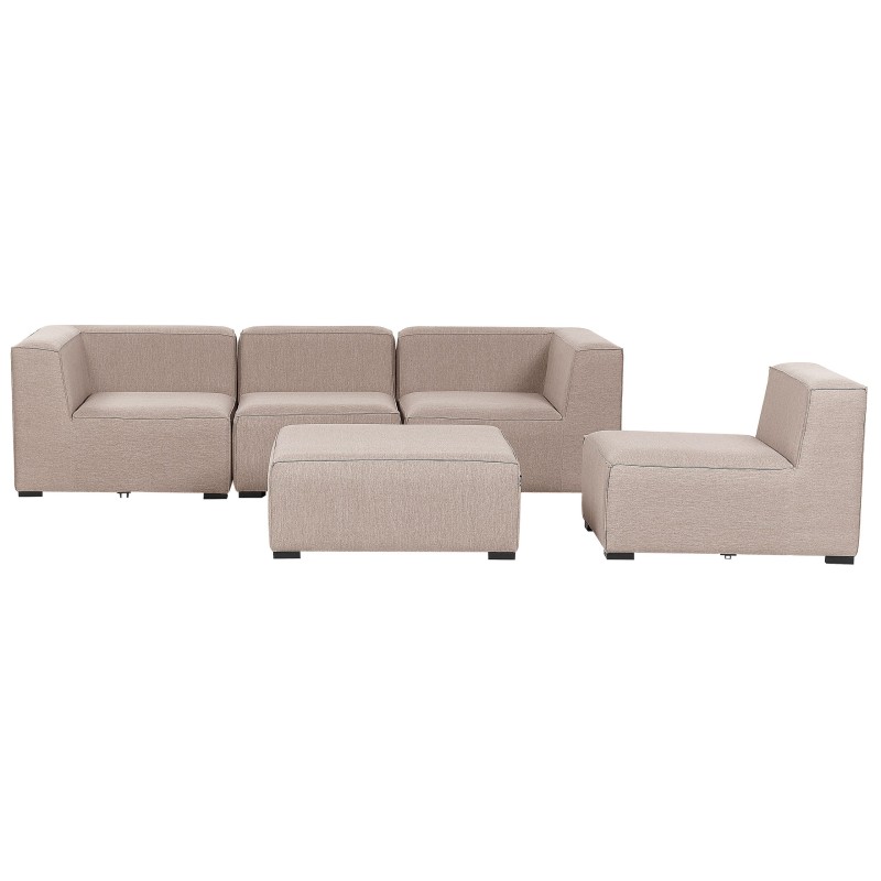 Sofa ogrodowa z otomaną dla 4 osób AREZZO Modułowy Beżowy Sofa ogrodowa z otomaną dla 4 osób AREZZO Modułowy Beżowy