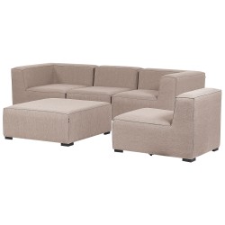 Sofa ogrodowa z otomaną dla 4 osób AREZZO Modułowy Beżowy Sofa ogrodowa z otomaną dla 4 osób AREZZO Modułowy Beżowy