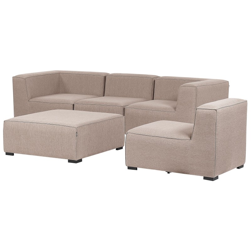Sofa ogrodowa z otomaną dla 4 osób AREZZO Modułowy Beżowy Sofa ogrodowa z otomaną dla 4 osób AREZZO Modułowy Beżowy
