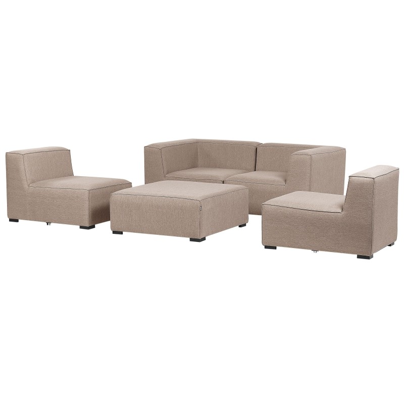 Sofa ogrodowa z otomaną dla 4 osób AREZZO Modułowy Beżowy Sofa ogrodowa z otomaną dla 4 osób AREZZO Modułowy Beżowy