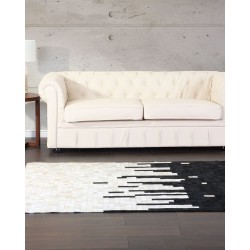 Dywan skórzany 160 x 230 cm czarno-biały BOLU Dywan skórzany 160 x 230 cm czarno-biały BOLU