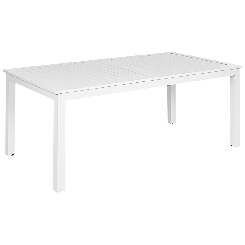 Stół ogrodowy rozkładany SKALOMA 180/240 cm 90 cm Metal Biały Stół ogrodowy rozkładany SKALOMA 180/240 cm 90 cm Metal Biały