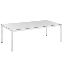 Stół ogrodowy ITALY 220 cm 100 cm Szkło Biały