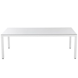 Stół ogrodowy ITALY 220 cm 100 cm Szkło Biały Stół ogrodowy ITALY 220 cm 100 cm Szkło Biały
