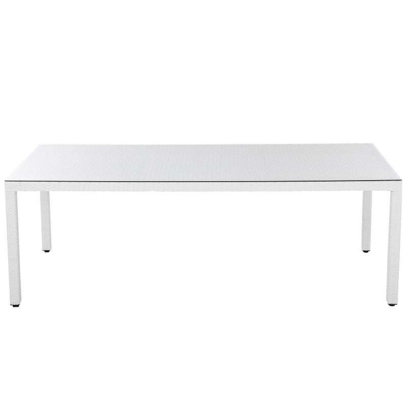 Stół ogrodowy ITALY 220 cm 100 cm Szkło Biały Stół ogrodowy ITALY 220 cm 100 cm Szkło Biały