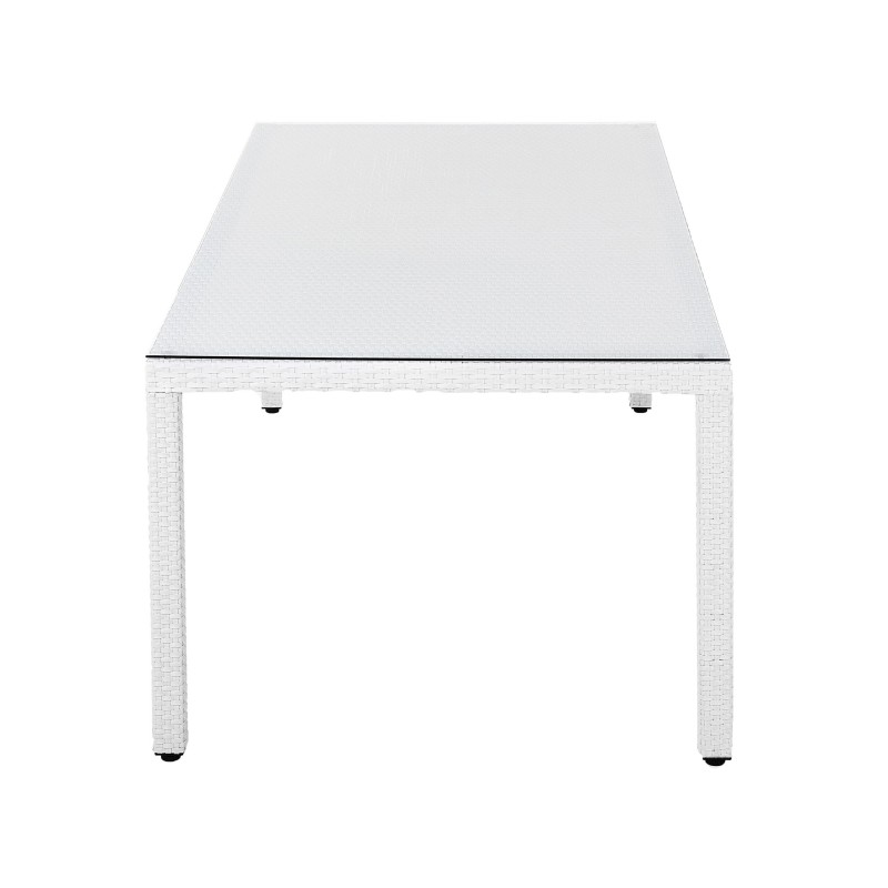 Stół ogrodowy ITALY 220 cm 100 cm Szkło Biały Stół ogrodowy ITALY 220 cm 100 cm Szkło Biały