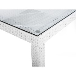 Stół ogrodowy ITALY 220 cm 100 cm Szkło Biały Stół ogrodowy ITALY 220 cm 100 cm Szkło Biały