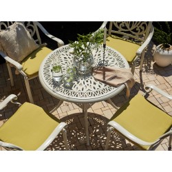 Stolik bistro ANCONA 90 cm 90 cm Metal Biały Stolik bistro ANCONA 90 cm 90 cm Metal Biały