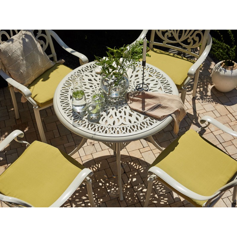 Stolik bistro ANCONA 90 cm 90 cm Metal Biały Stolik bistro ANCONA 90 cm 90 cm Metal Biały