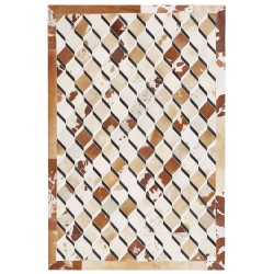 Dywan patchwork skórzany 160 x 230 cm brązowy SERINOVA Dywan patchwork skórzany 160 x 230 cm brązowy SERINOVA