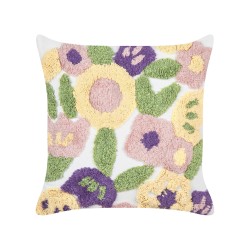 Zestaw 2 poduszek dekoracyjnych TRICORNIO Bawełna 45 x 45 cm Kolorowy Wzór kwiatowy Zestaw 2 poduszek dekoracyjnych TRICORNIO Bawełna 45 x 45 cm Kolorowy Wzór kwiatowy