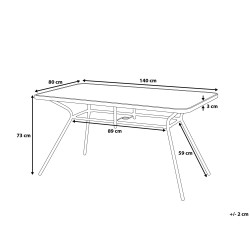Stół ogrodowy LIVO 140 cm 80 cm Szkło Czarny Stół ogrodowy LIVO 140 cm 80 cm Szkło Czarny
