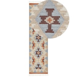 Dywan bawełniany kilim 80 x 300 cm wielokolorowy DILIJAN