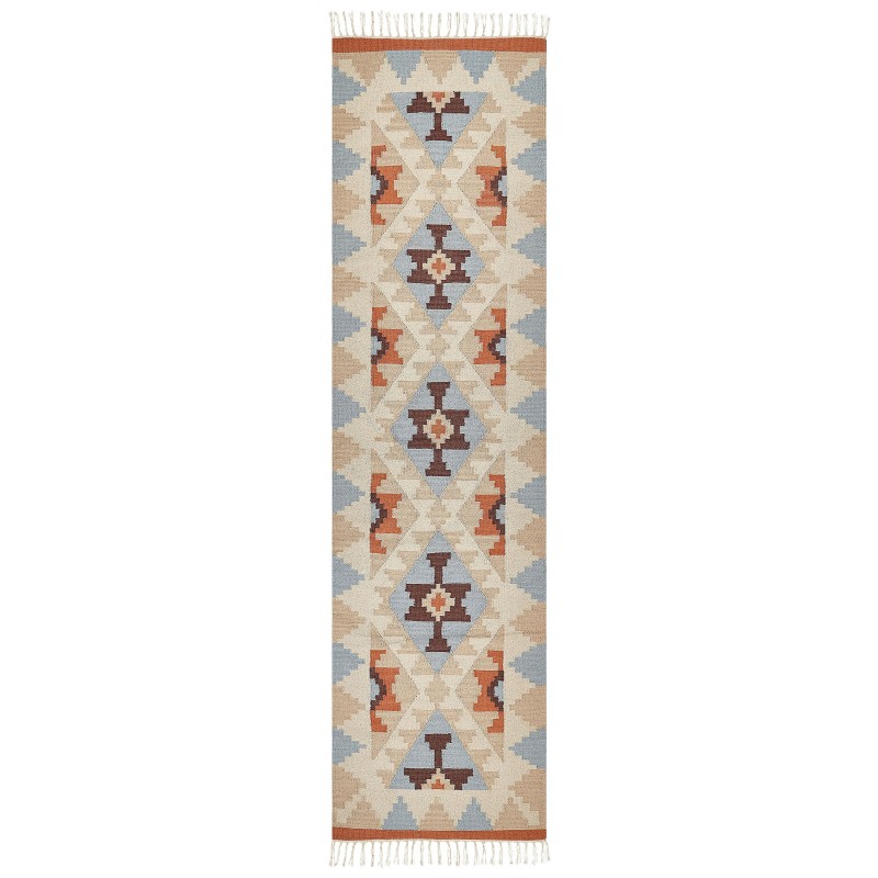 Dywan bawełniany kilim 80 x 300 cm wielokolorowy DILIJAN Dywan bawełniany kilim 80 x 300 cm wielokolorowy DILIJAN