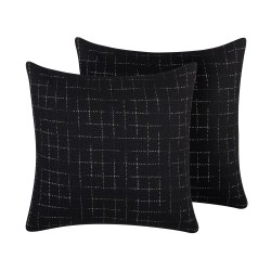 Zestaw 2 poduszek dekoracyjnych BELLFLOWER 45 x 45 cm Czarny Wzór geometryczny