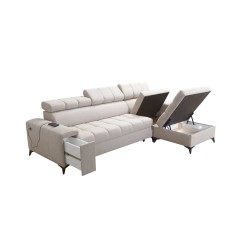Sofá esquinero Venna I maxi con función de cama y puerto USB - Terciopelo, Avra 7 Sofá esquinero Venna I maxi con función de cama y puerto USB - Terciopelo, Avra 7