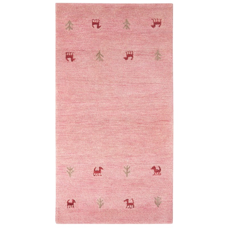 Dywan wełniany gabbeh 80 x 150 cm różowy YULAFI Dywan wełniany gabbeh 80 x 150 cm różowy YULAFI