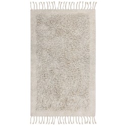 Dywan shaggy bawełniany 80 x 150 cm beżowy BITLIS Dywan shaggy bawełniany 80 x 150 cm beżowy BITLIS