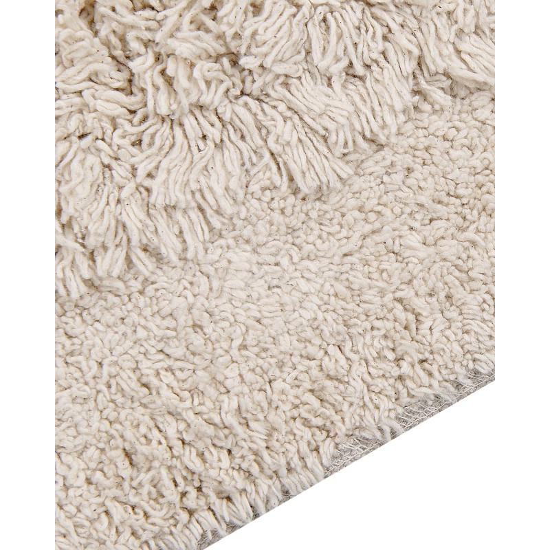 Dywan shaggy bawełniany 80 x 150 cm beżowy BITLIS Dywan shaggy bawełniany 80 x 150 cm beżowy BITLIS