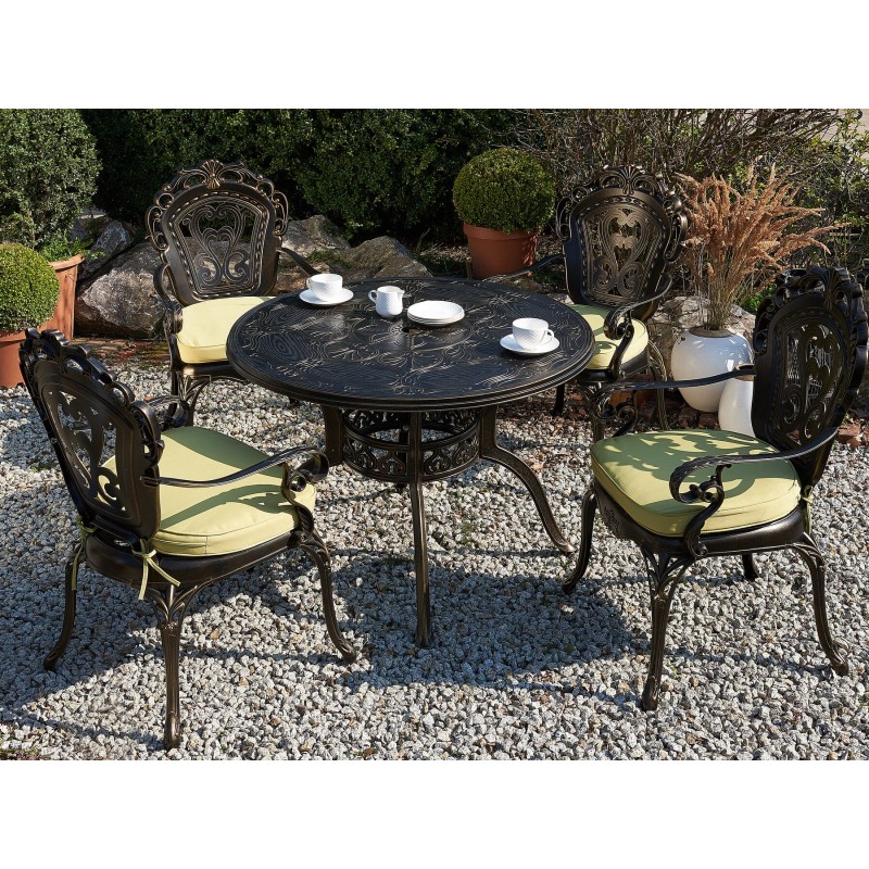 Stół ogrodowy SAPRI 100 cm 100 cm Metal Ciemnobrązowy Stół ogrodowy SAPRI 100 cm 100 cm Metal Ciemnobrązowy