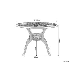 Stół ogrodowy SAPRI 100 cm 100 cm Metal Ciemnobrązowy Stół ogrodowy SAPRI 100 cm 100 cm Metal Ciemnobrązowy