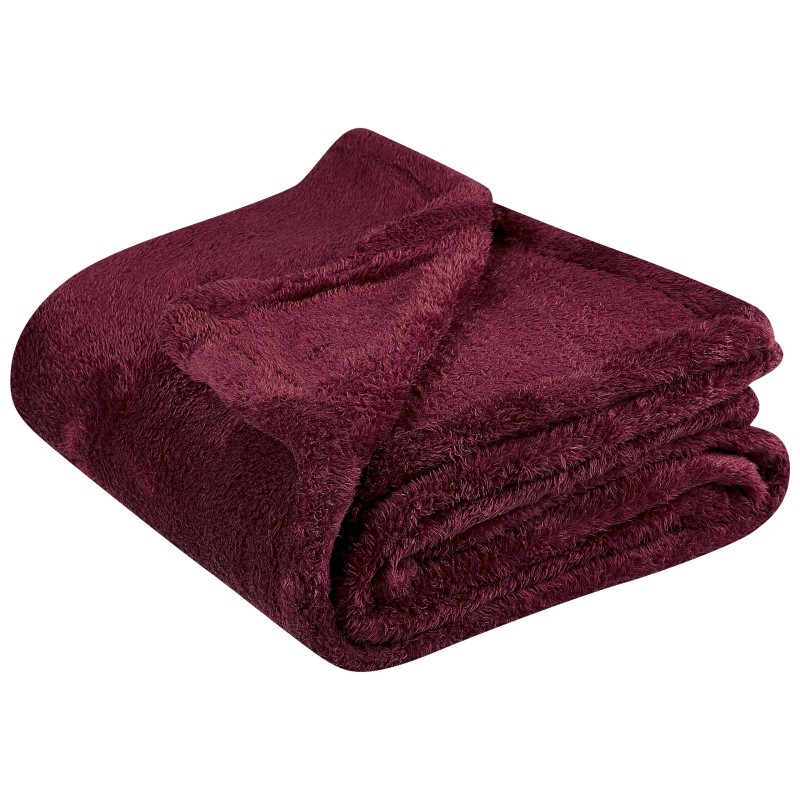 Koc NAMDU 125 x 150 cm Burgundowy Koc NAMDU 125 x 150 cm Burgundowy