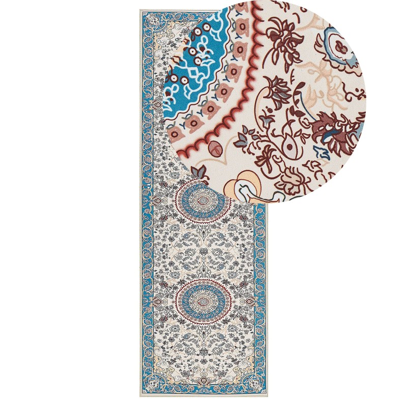 Dywan 80 x 240 cm beżowo-niebieski GORDES Dywan 80 x 240 cm beżowo-niebieski GORDES