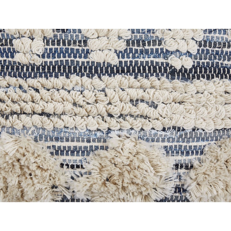 Zestaw 2 poduszek dekoracyjnych EYTELIA Boucle 45 x 45 cm Niebieski Wzór geometryczny Zestaw 2 poduszek dekoracyjnych EYTELIA Boucle 45 x 45 cm Niebieski Wzór geometryczny