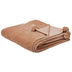 Koc TERKE 200 x 220 cm Jasnobrązowy Koc TERKE 200 x 220 cm Jasnobrązowy