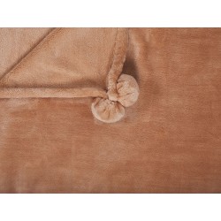 Koc TERKE 200 x 220 cm Jasnobrązowy Koc TERKE 200 x 220 cm Jasnobrązowy