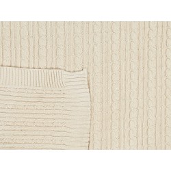 Koc ANAMUR Bawełna 110 x 180 cm Beżowy Koc ANAMUR Bawełna 110 x 180 cm Beżowy
